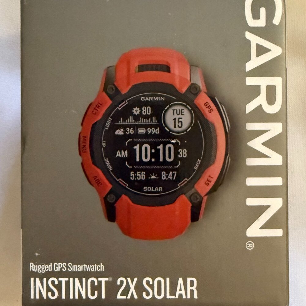 Garmin Instinct 2X Solar 50MM Flame Red Unisex